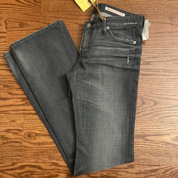 NWT Adriano Goldschmied women’s jeans Angel Boot cut Distressed Grey size 28R - Picture 11 of 12